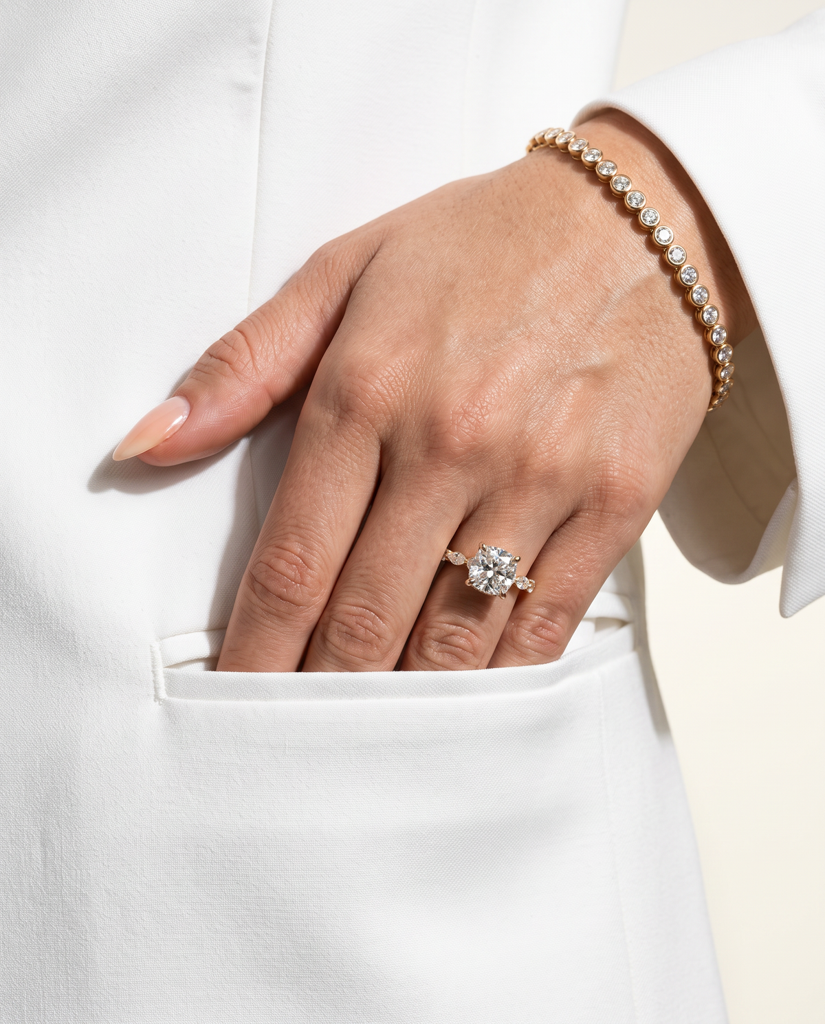 1 to 2.5 Carat Lab Grown Diamond Engagement Ring – Cushion Cut Hidden Halo | Rosalie