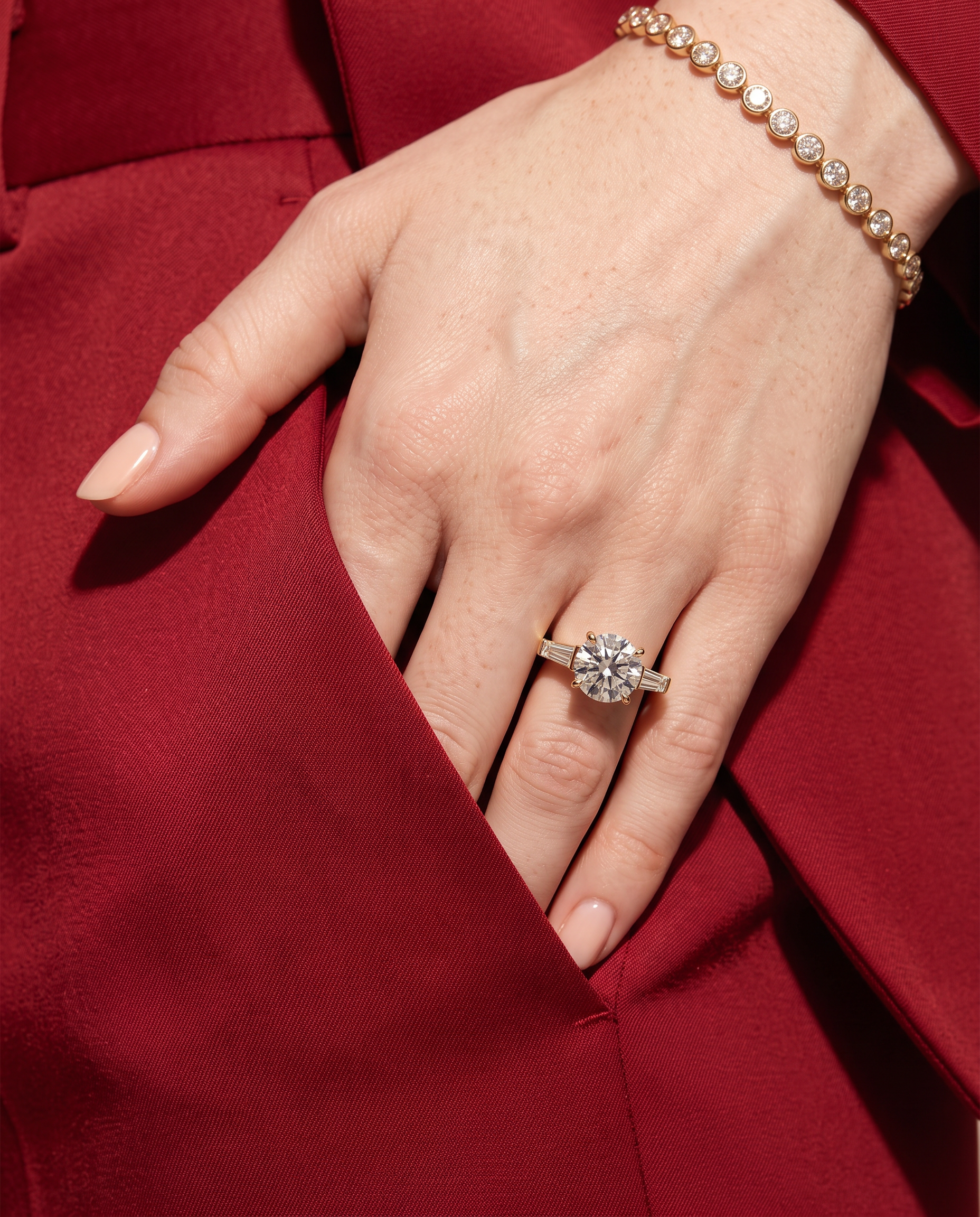 2 to 5 Carat Lab Grown Diamond Engagement Ring – Round Cut Three Stone | Cordelia