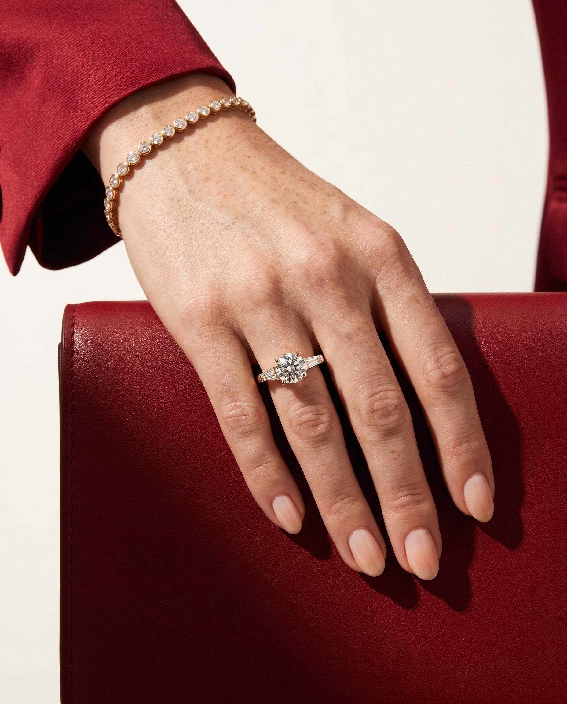 2 to 5 Carat Lab Grown Diamond Engagement Ring – Round Cut Three Stone | Cordelia