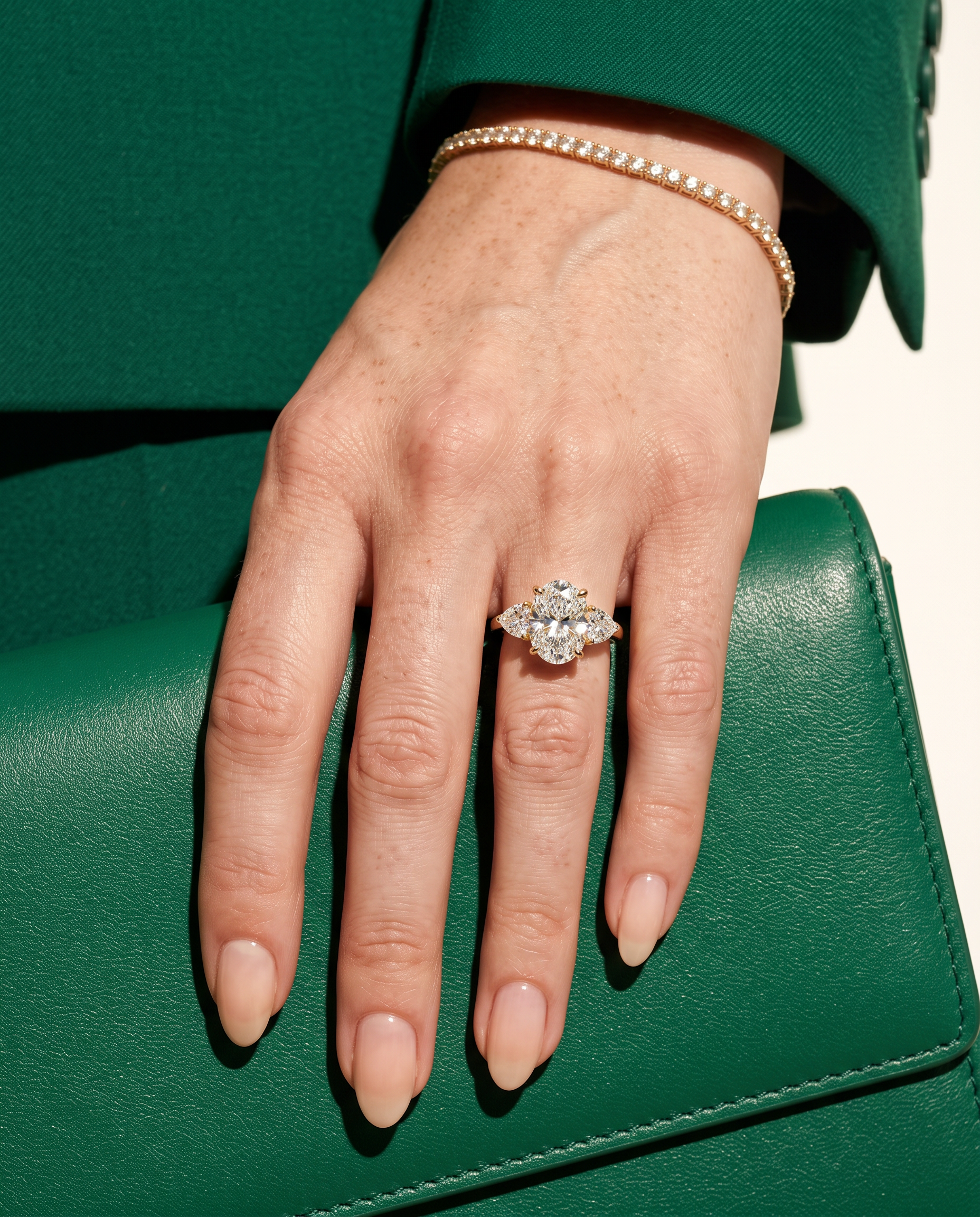 3 to 5 Carat Lab Grown Diamond Engagement Ring – Oval Cut Three Stone | Juliet