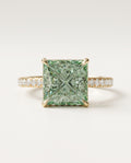2 to 4 Carat Green Lab Grown Diamond Engagement Ring – Princess Cut Hidden Halo | Adele