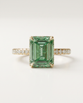 2.5 Carat Green Lab Grown Diamond Engagement Ring – Emerald Cut Hidden Halo | Siena - 10K Solid Gold / Yellow Gold
