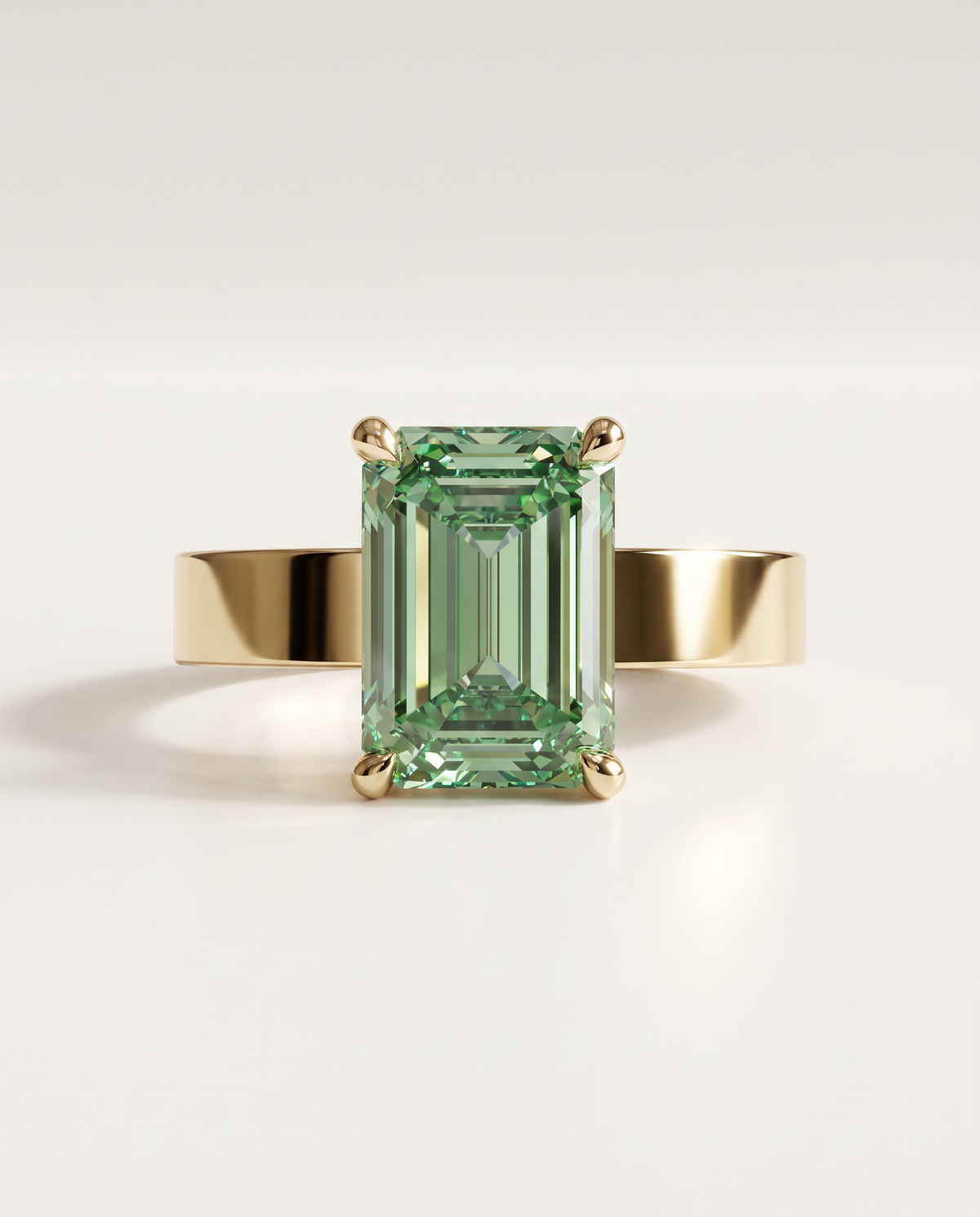 2 to 6 Carat Green Lab Grown Diamond Engagement Ring – Emerald Cut Solitaire | Lami