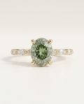 2 to 4 Carat Green Lab Grown Diamond Engagement Ring – Oval Cut Hidden Halo | Odette