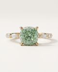 1 to 2.5 Carat Green Lab Grown Diamond Engagement Ring – Cushion Cut Hidden Halo | Rosalie