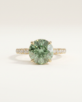 2 to 6 Carat Green Lab Grown Diamond Engagement Ring – Round Cut Hidden Halo | Liora