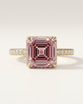 2 to 4 Carat Pink Lab Grown Diamond Engagement Ring – Asscher Cut Halo | Marlene