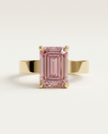 2 to 6 Carat Pink Lab Grown Diamond Engagement Ring – Emerald Cut Solitaire | Lami