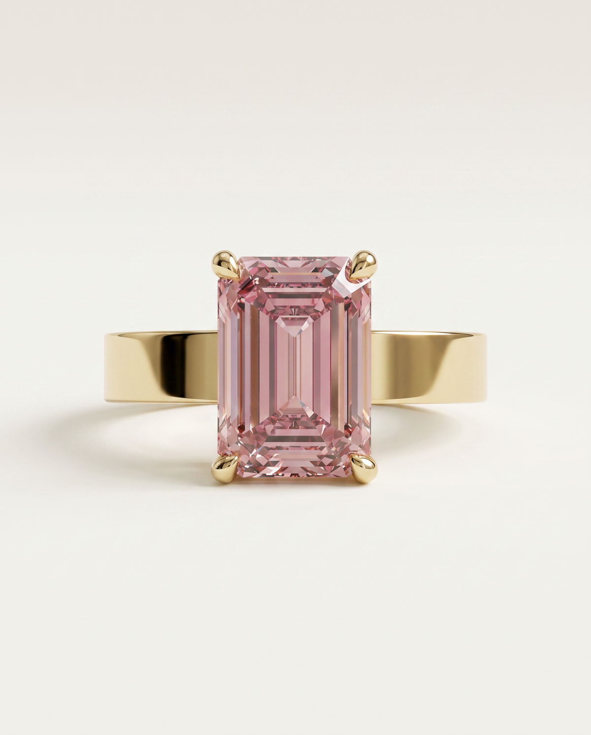 2 to 6 Carat Pink Lab Grown Diamond Engagement Ring – Emerald Cut Solitaire | Lami