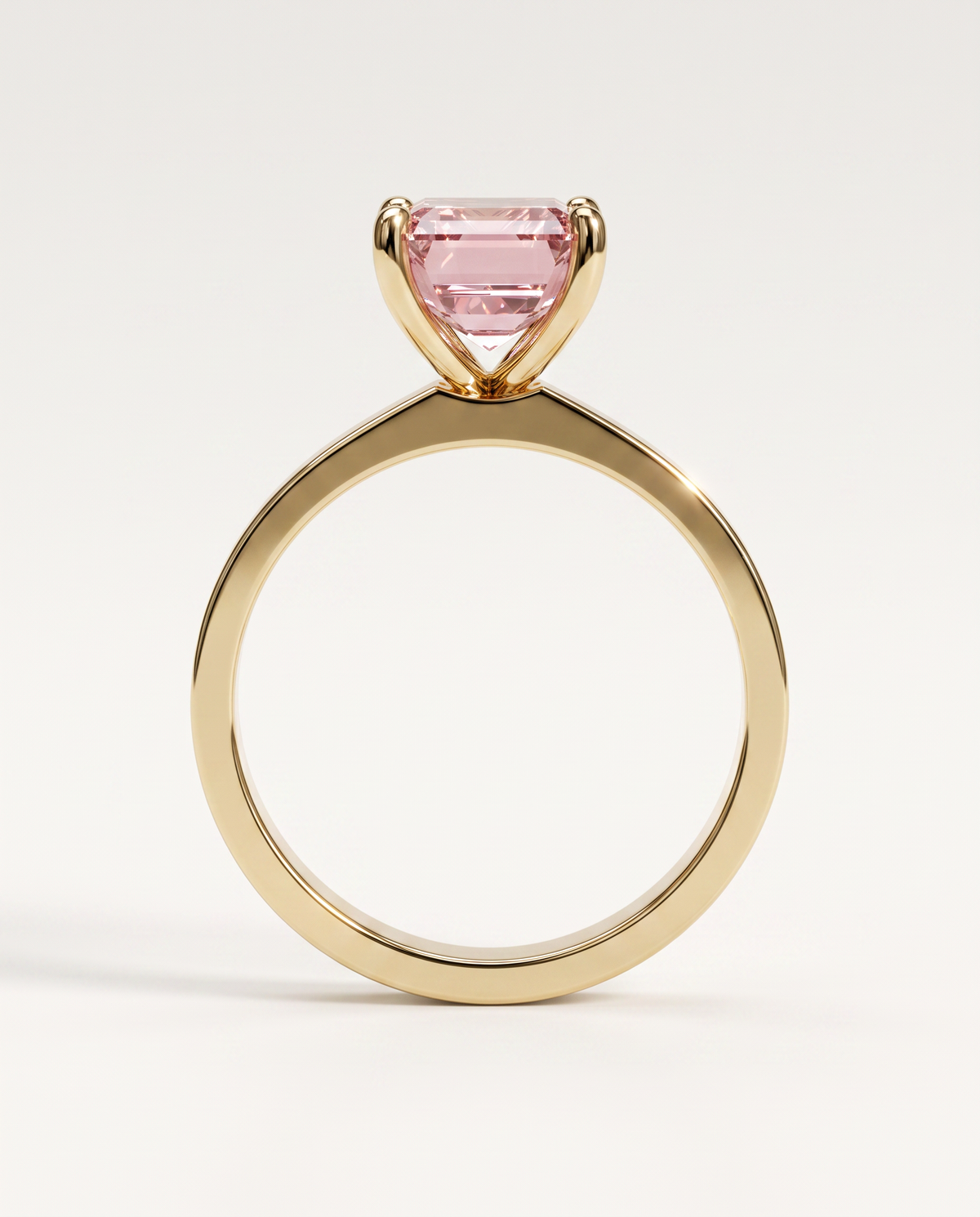 2 to 6 Carat Pink Lab Grown Diamond Engagement Ring – Emerald Cut Solitaire | Lami