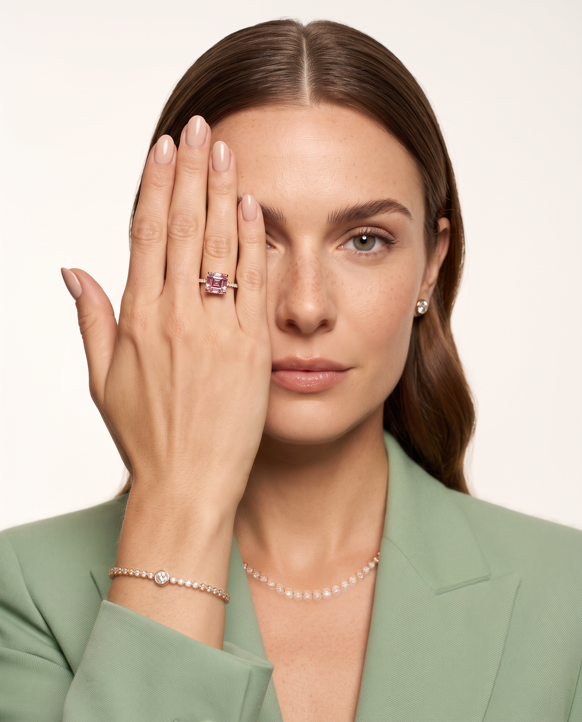 2 to 4 Carat Pink Lab Grown Diamond Engagement Ring – Asscher Cut Halo | Marlene