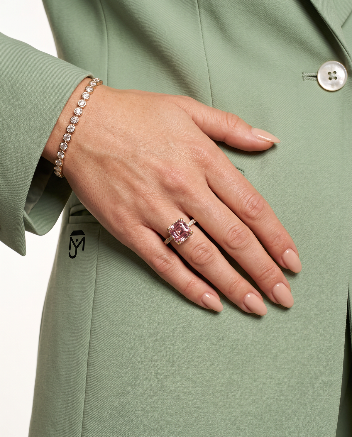 2 to 4 Carat Pink Lab Grown Diamond Engagement Ring – Asscher Cut Halo | Marlene