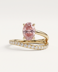 1 to 2 Carat Pink Lab Grown Diamond Engagement Ring – Oval Cut Pavé Bypass | Amara