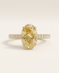 1 to 6 Carat Yellow Lab Grown Diamond Engagement Ring – Oval Cut Hidden Halo | Isla