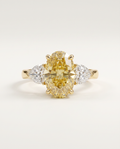3 to 5 Carat Yellow Lab Grown Diamond Engagement Ring – Oval Cut Three Stone | Juliet