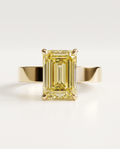 2 to 6 Carat Yellow Lab Grown Diamond Engagement Ring – Emerald Cut Solitaire | Lami