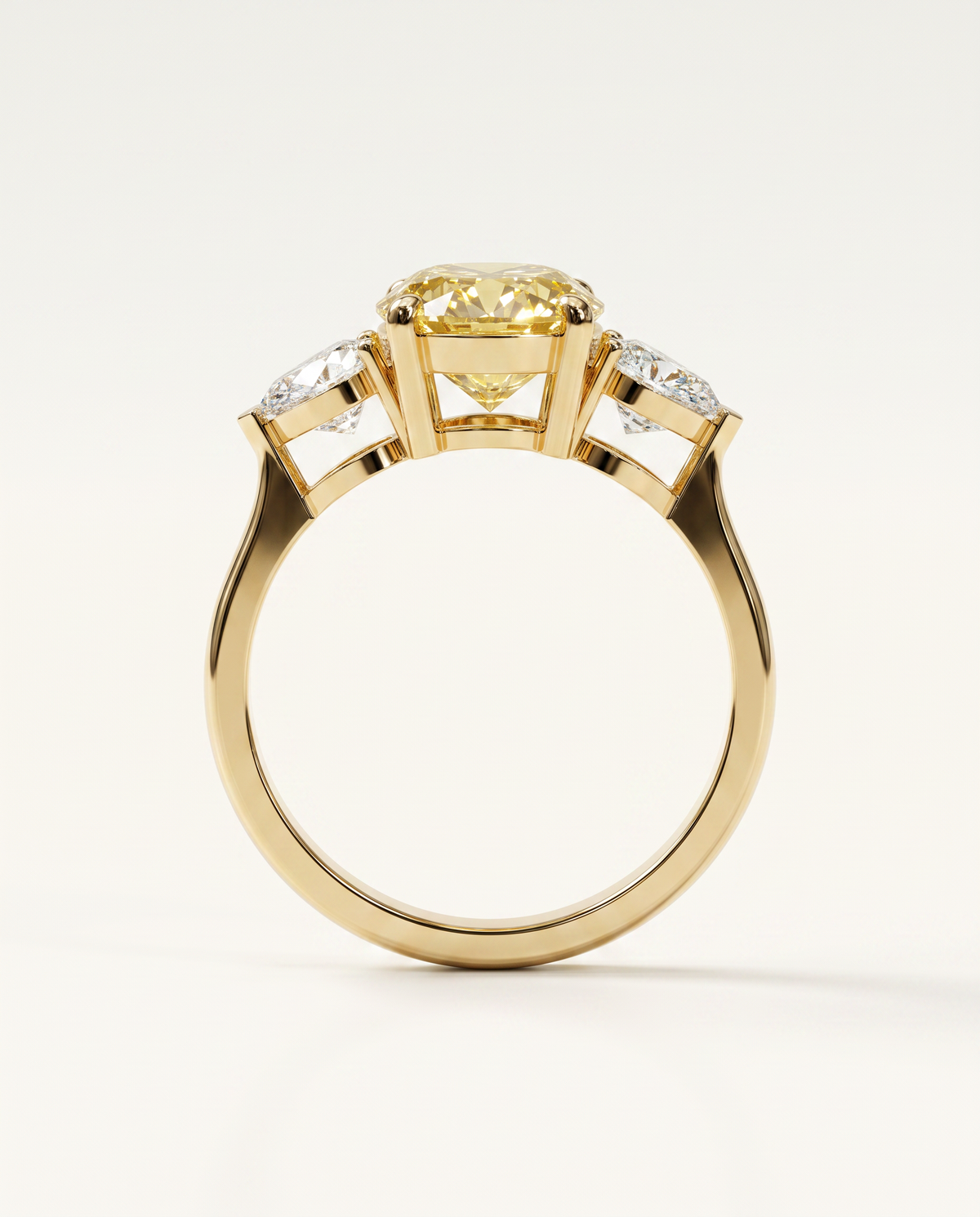 3 to 5 Carat Yellow Lab Grown Diamond Engagement Ring – Oval Cut Three Stone | Juliet