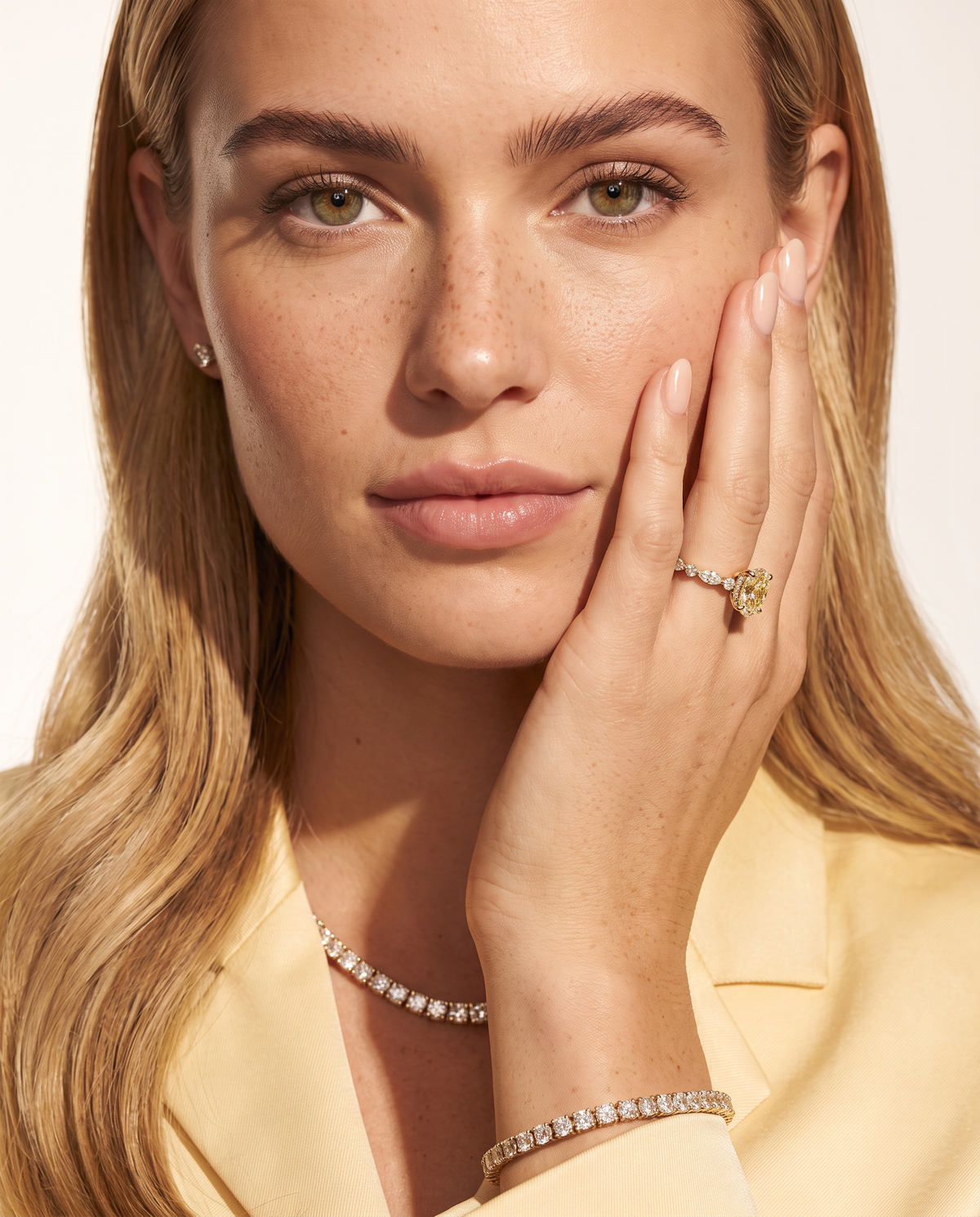 2 to 4 Carat Yellow Lab Grown Diamond Engagement Ring – Oval Cut Hidden Halo | Odette