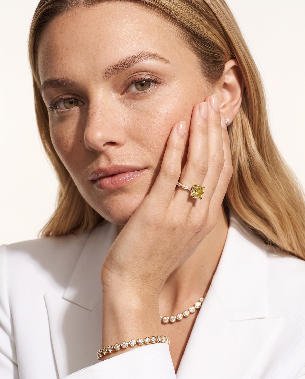 1 to 2.5 Carat Yellow Lab Grown Diamond Engagement Ring – Cushion Cut Hidden Halo | Rosalie