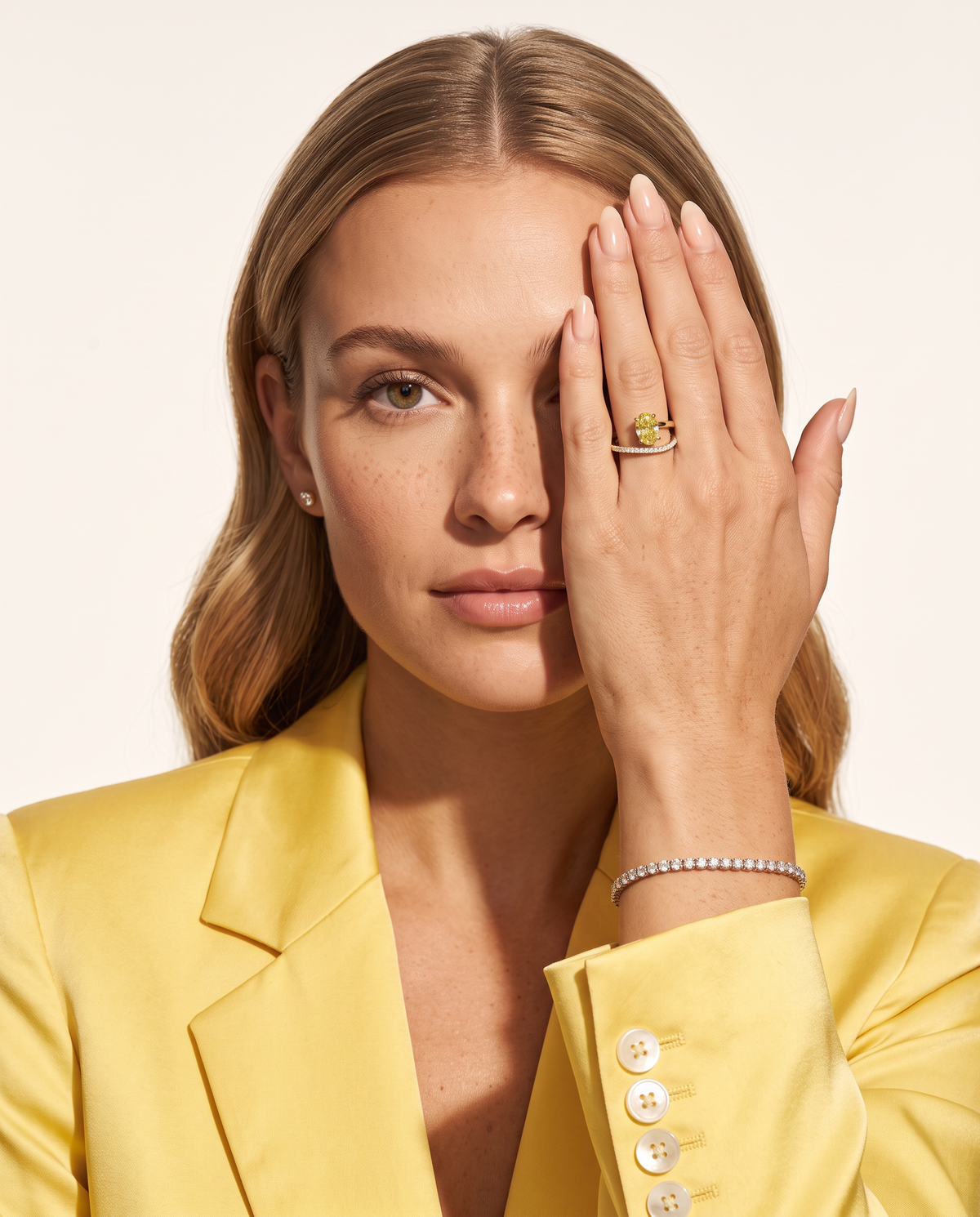 1 to 2 Carat Yellow Lab Grown Diamond Engagement Ring – Oval Cut Pavé Bypass | Amara