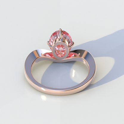 Nested 2 Carat Fancy Intense Pink Lab Grown Diamond Oval Engagement Ring - Aura