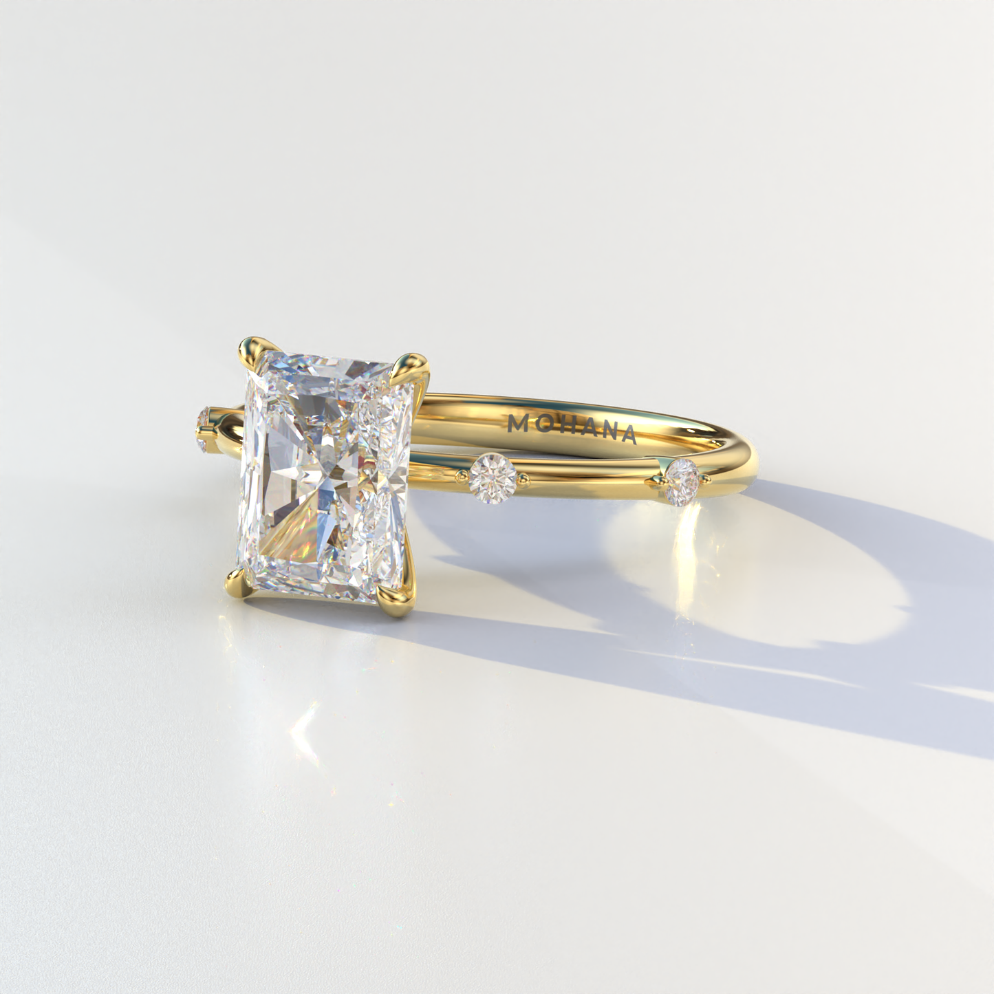 2 Carat Radiant Cut Lab Diamond With Pave Accents Engagement Ring - Gloria