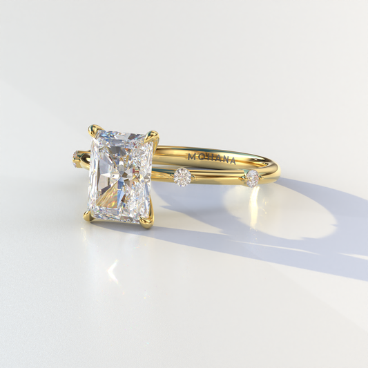 2 Carat Radiant Cut Lab Diamond With Pave Accents Engagement Ring - Gloria