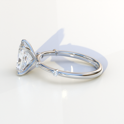 2 Carat Radiant Cut Lab Diamond With Pave Accents Engagement Ring - Gloria