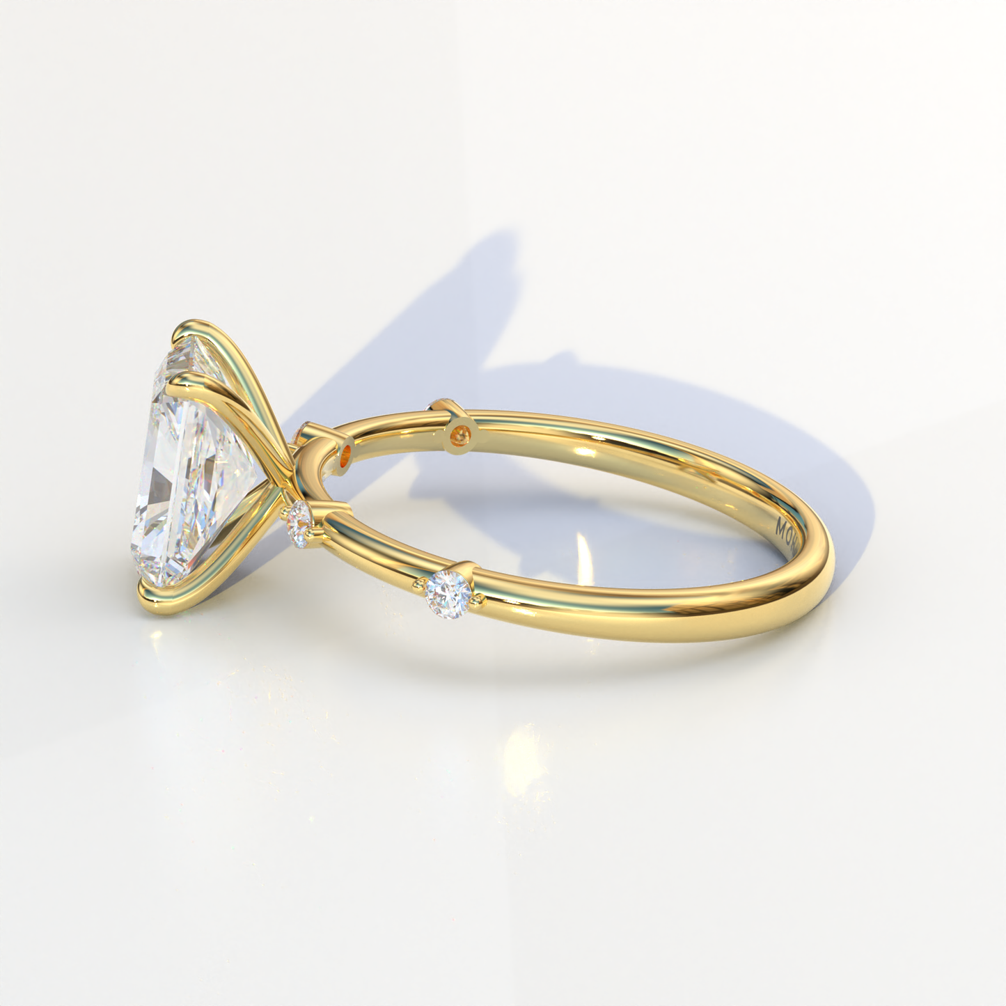 2 Carat Radiant Cut Lab Diamond With Pave Accents Engagement Ring - Gloria