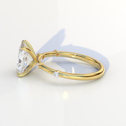 2 Carat Radiant Cut Lab Diamond With Pave Accents Engagement Ring - Gloria