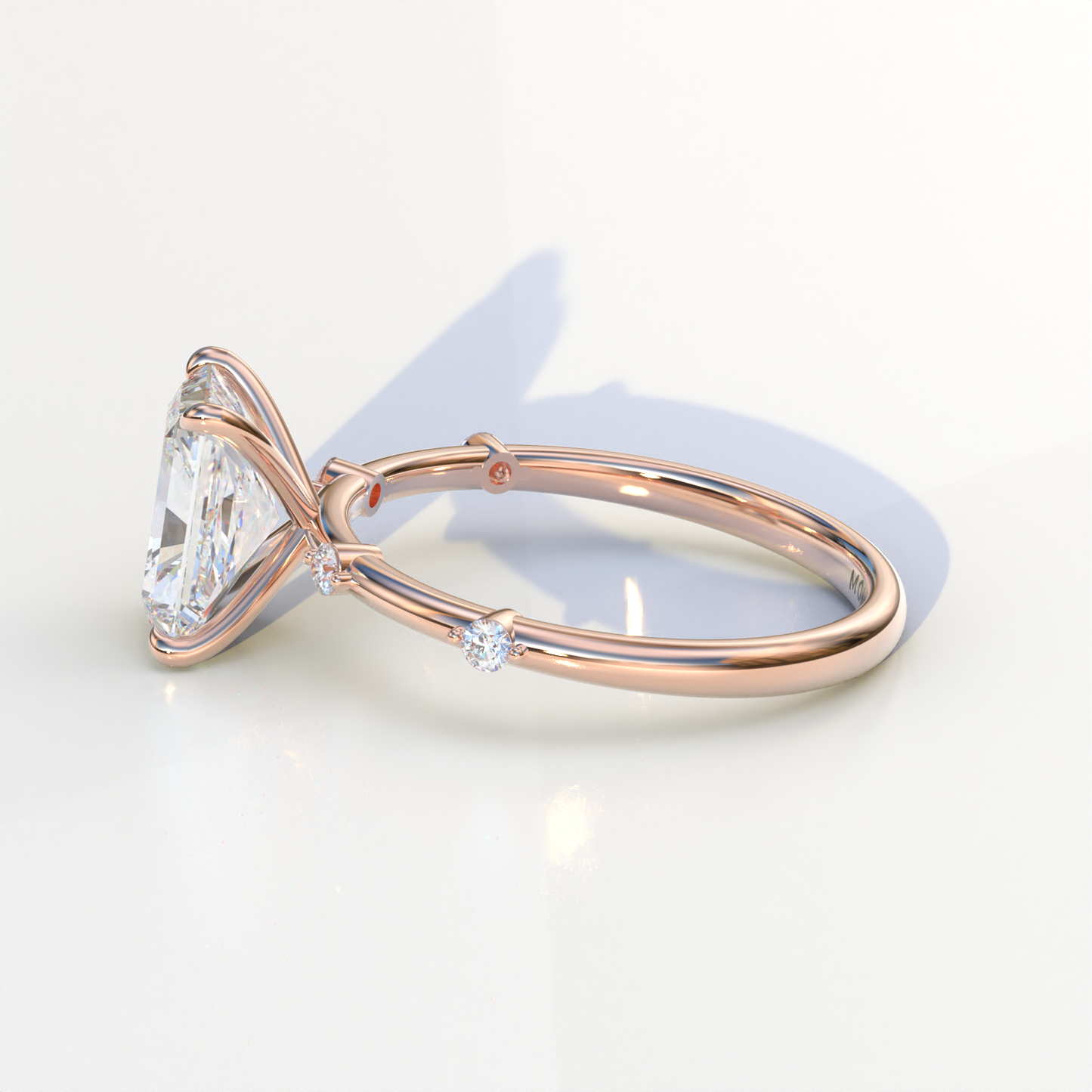 2 Carat Radiant Cut Lab Diamond With Pave Accents Engagement Ring - Gloria