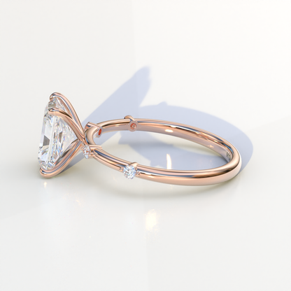 2 Carat Radiant Cut Lab Diamond With Pave Accents Engagement Ring - Gloria