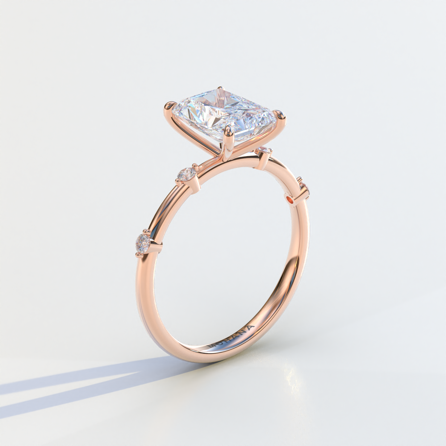 2 Carat Radiant Cut Lab Diamond With Pave Accents Engagement Ring - Gloria