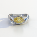 2 Carat East-West Fancy Yellow Pear Cut Lab Diamond Engagement Ring - J’Lure - 10K Solid Gold / White Gold