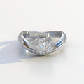 2 Carat East-West Pear Cut Lab Diamond Engagement Ring - J’Lure - 10K Solid Gold / White Gold