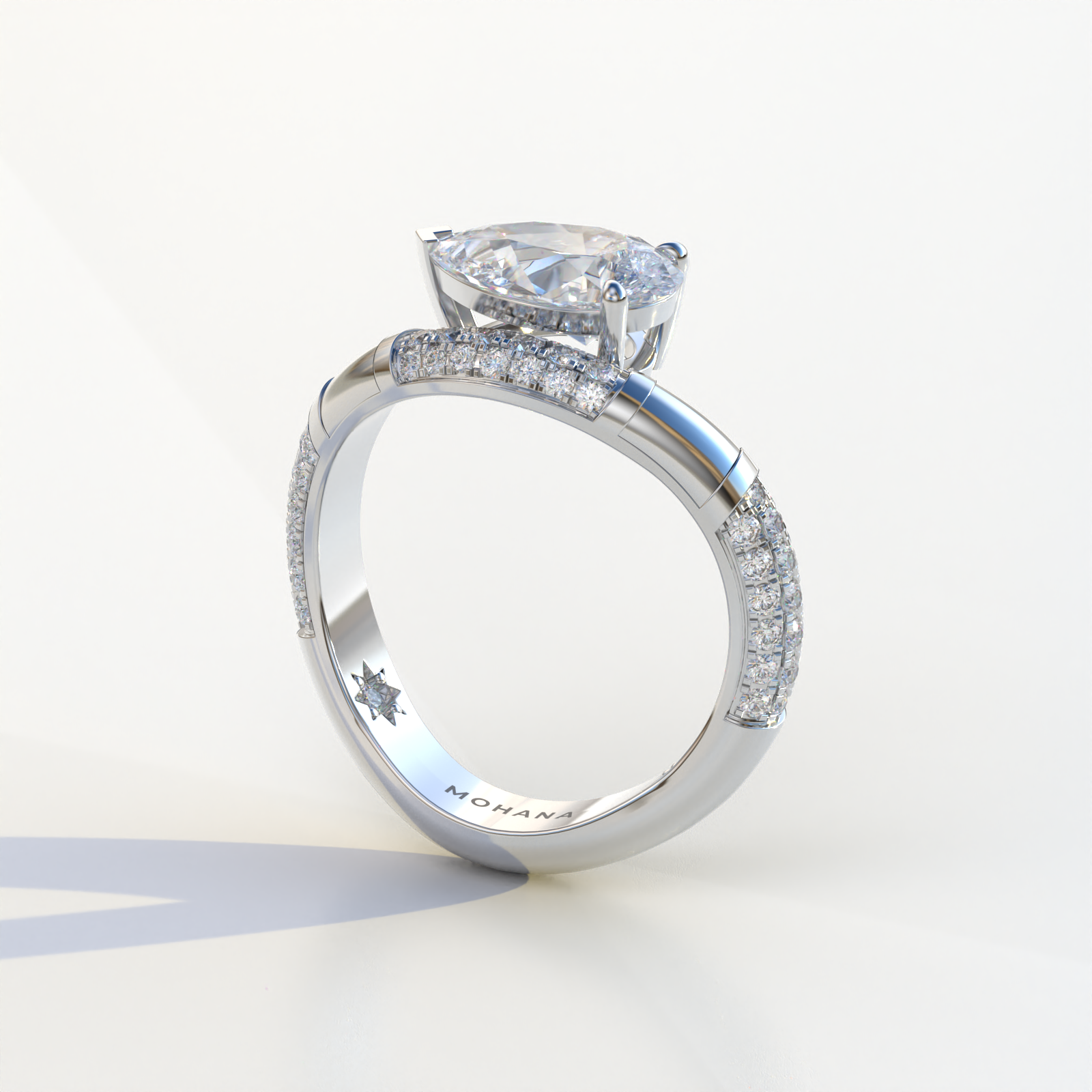 2 Carat East-West Pear Cut Lab Diamond Engagement Ring - J’Lure