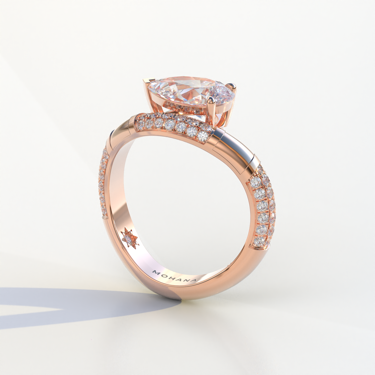 2 Carat East-West Pear Cut Lab Diamond Engagement Ring - J’Lure