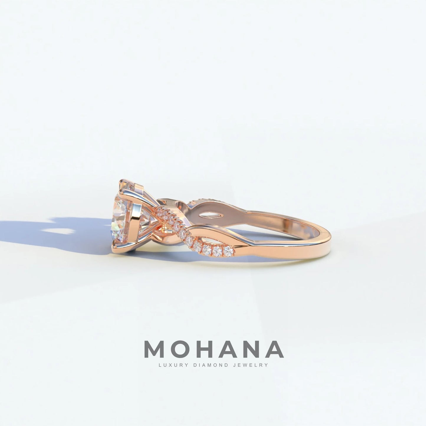 E VVS 3 Carat Round Cut Lab Diamond Ring - Infinity Cross