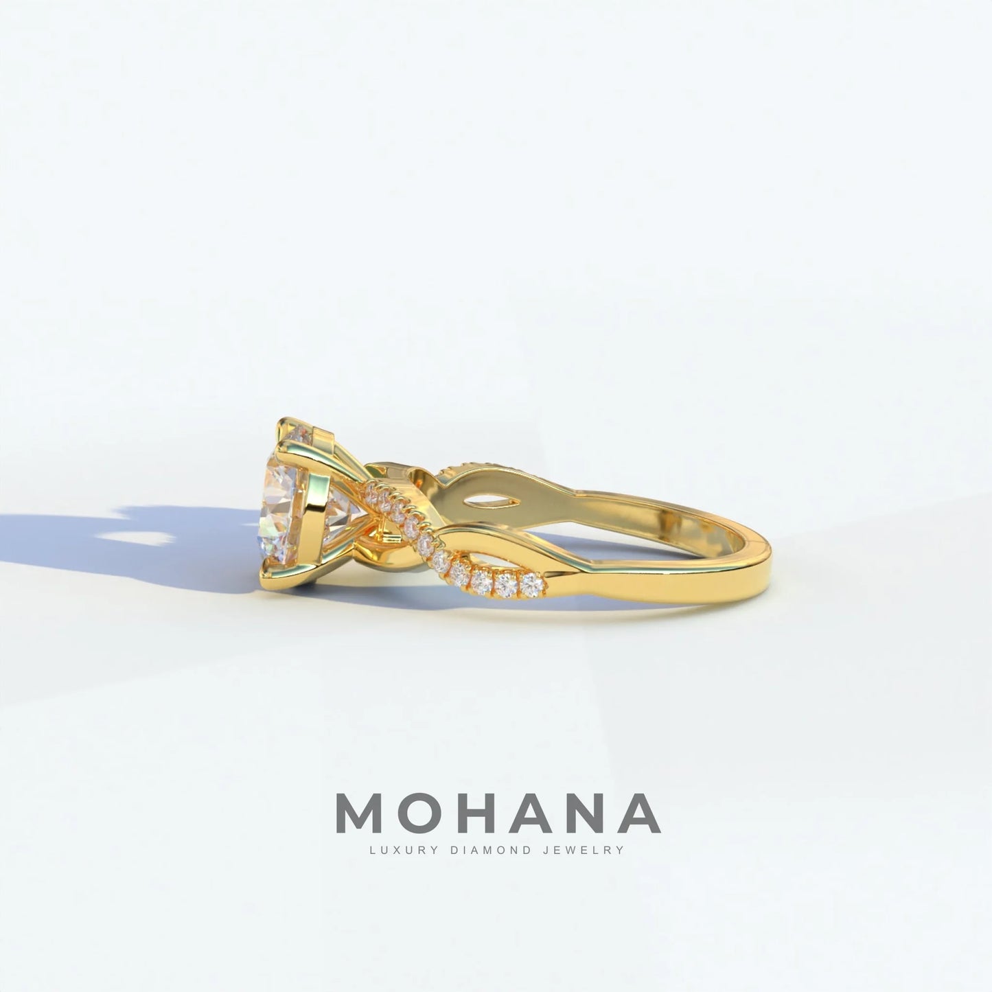 E VVS 3 Carat Round Cut Lab Diamond Ring - Infinity Cross