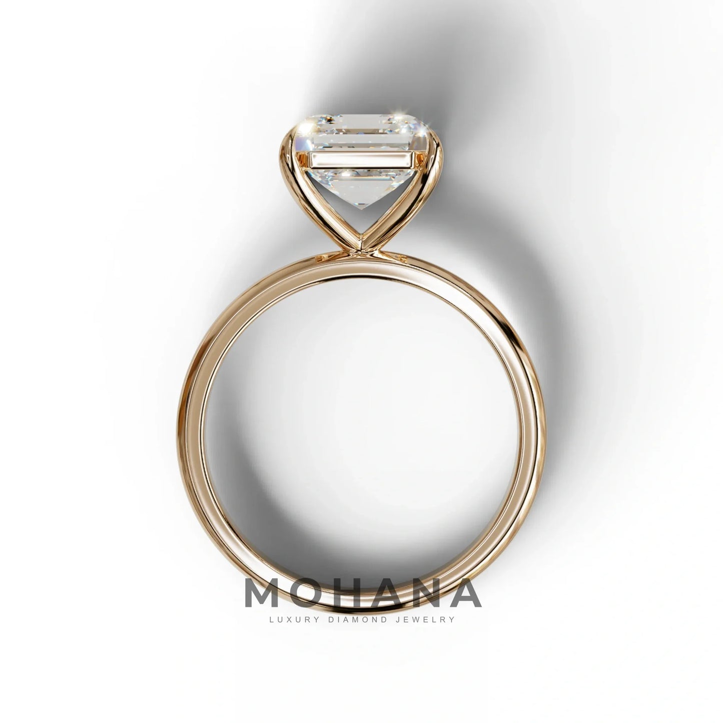 E VVS Asscher Cut Solitaire Lab Grown Diamond Engagement Ring - Fabriciana