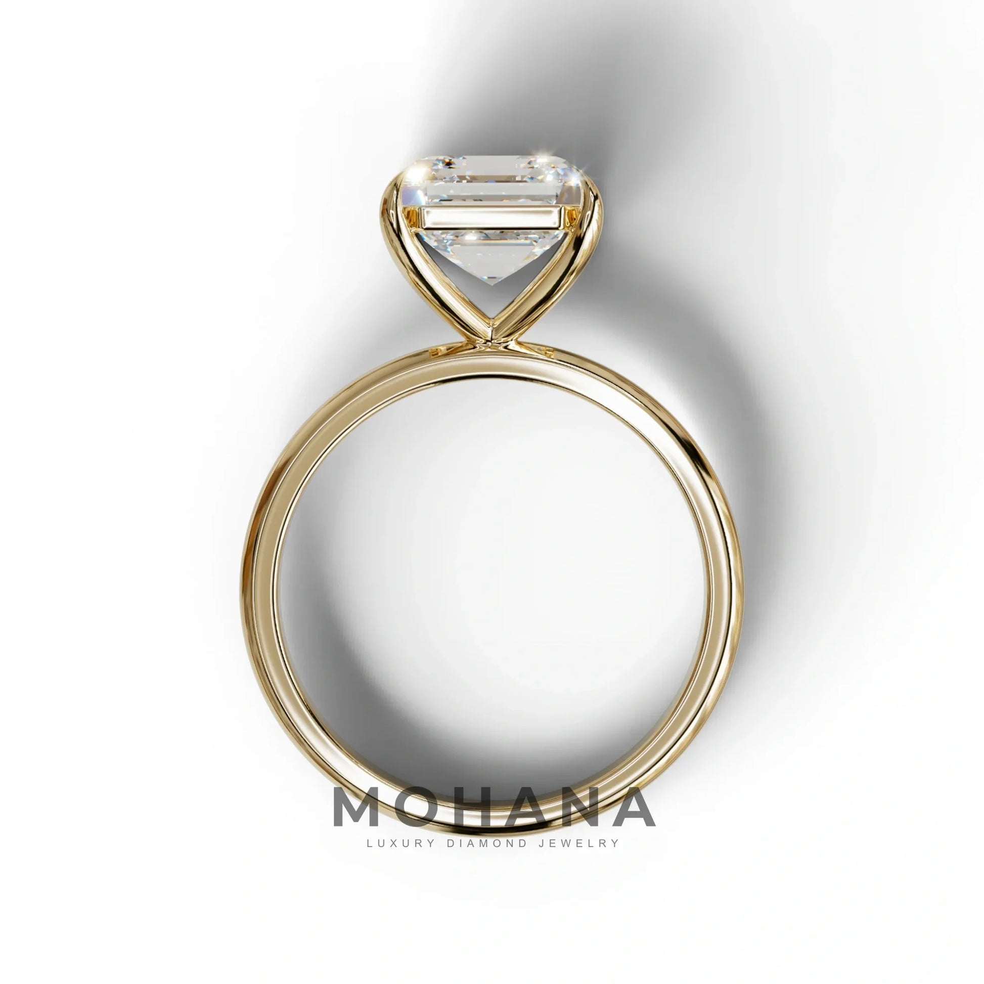 E VVS Asscher Cut Solitaire Lab Grown Diamond Engagement Ring - Fabriciana