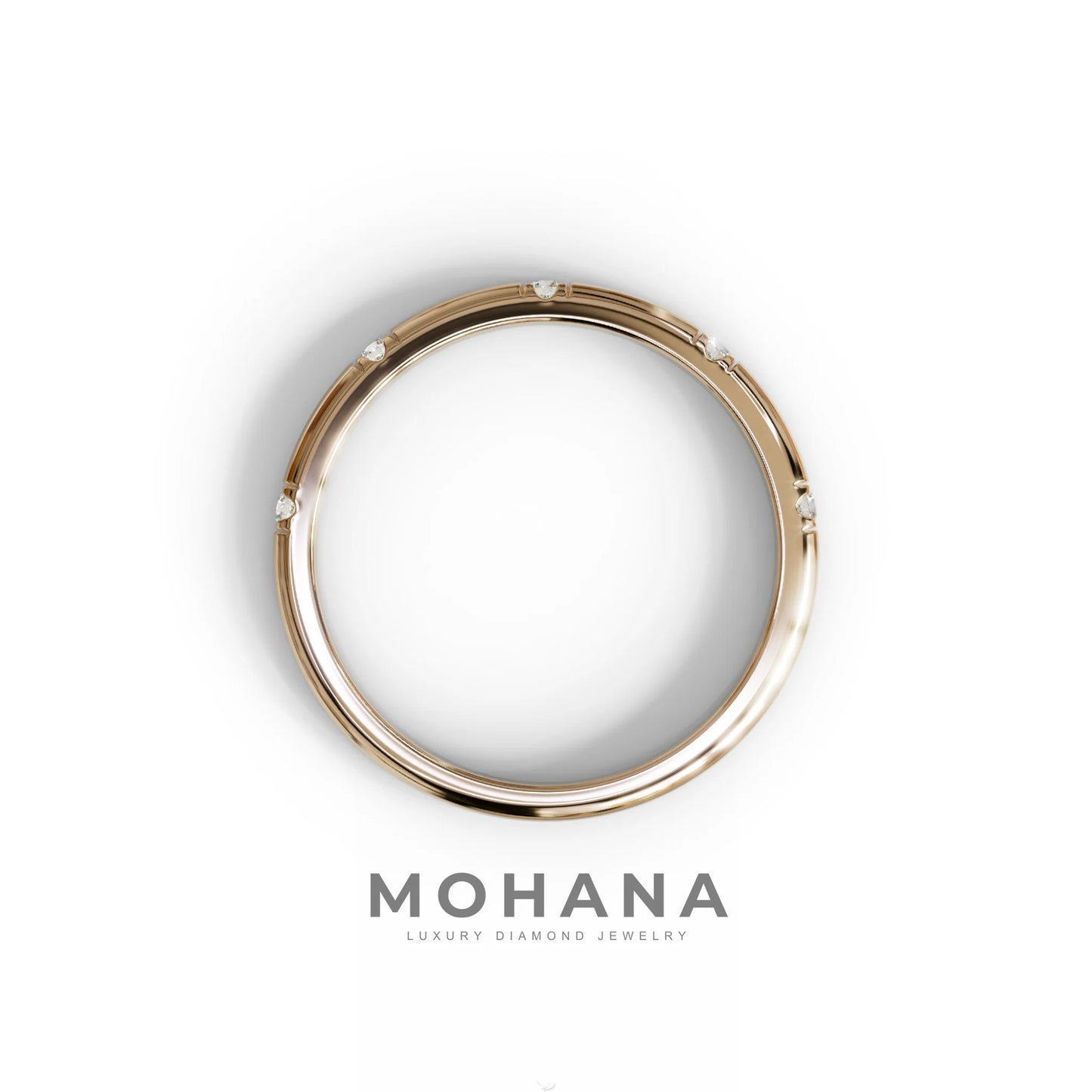 Elsa Peretti - Colorless Round Cut Lab Diamond Eternity Ring| Flux Setting | Wedding band