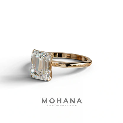 E-VVS Emerald Cut Solitaire Lab Grown Diamond Engagement Ring - Vanessa