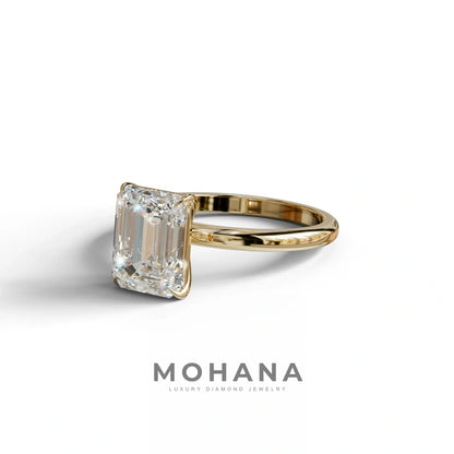 E-VVS Emerald Cut Solitaire Lab Grown Diamond Engagement Ring - Vanessa