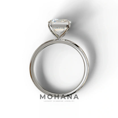 E-VVS Emerald Cut Solitaire Lab Grown Diamond Engagement Ring - Vanessa