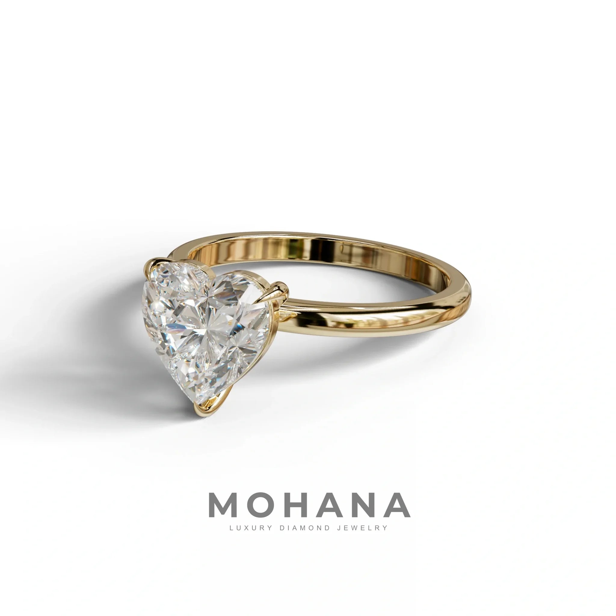 E-VVS Heart Cut Solitaire Lab Grown Diamond Engagement Ring - Mellow