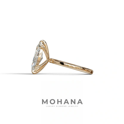 E VVS Marquise Cut Solitaire Lab Grown Diamond Engagement Ring - Celestina