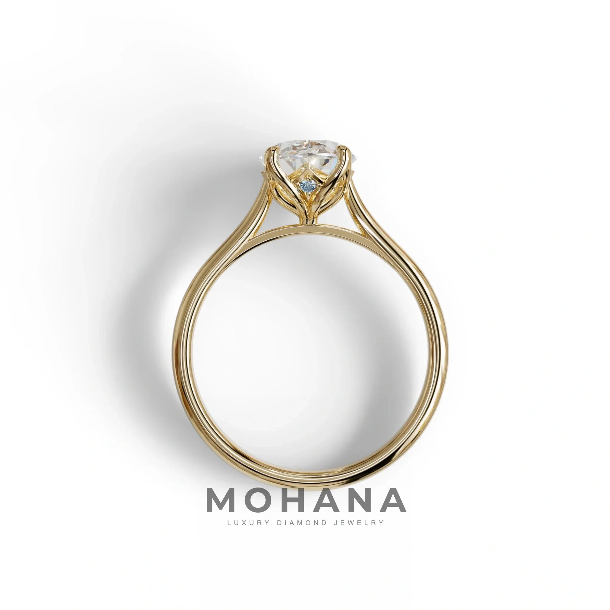 E VVS Oval Cut Hidden Diamond Solitaire Lab Grown Diamond Ring - Secrecy