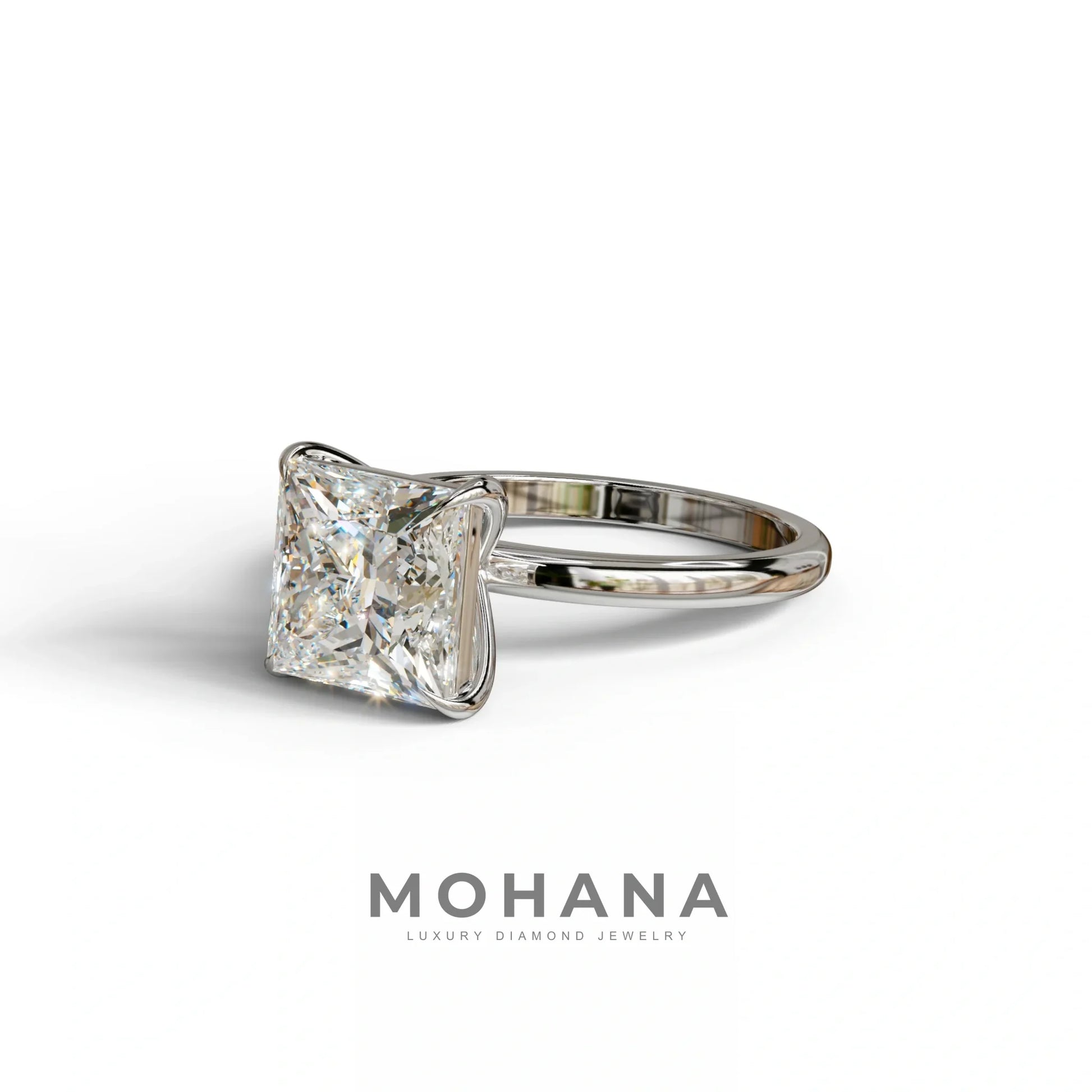 E VVS Princess Cut Solitaire Lab Grown Diamond Engagement Ring - Speyeria