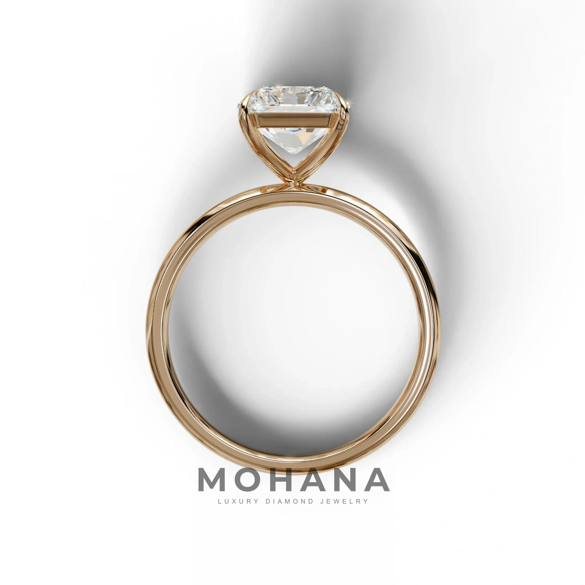 E-VVS Radiant Cut Solitaire Lab Grown Diamond Engagement Ring - Papilia